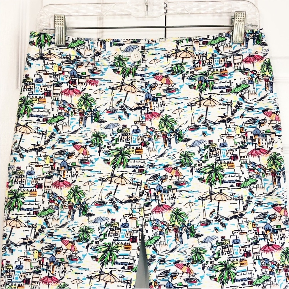 Talbots Coastal Scenic Print Cropped Jeggings – Size 12 – Mediterranean Village
